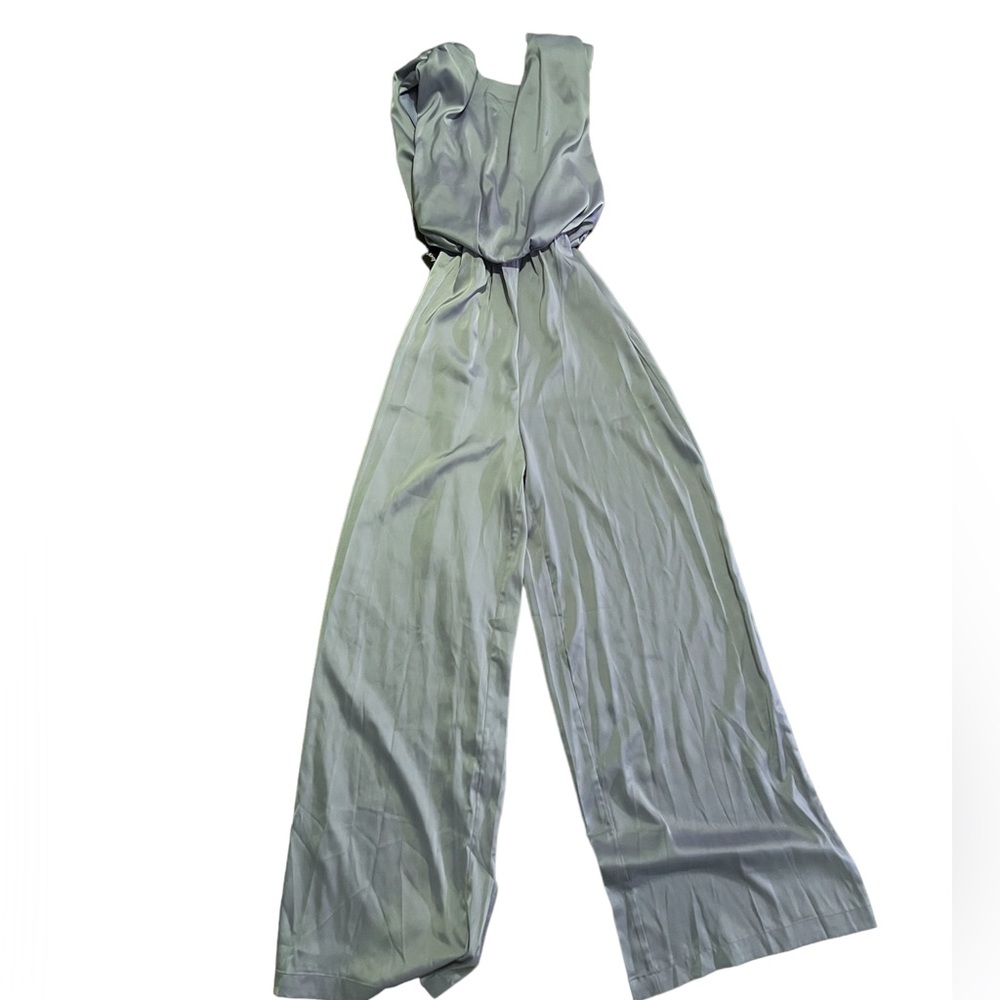 NWT Nasty Gal Satin wide leg jumpsuit